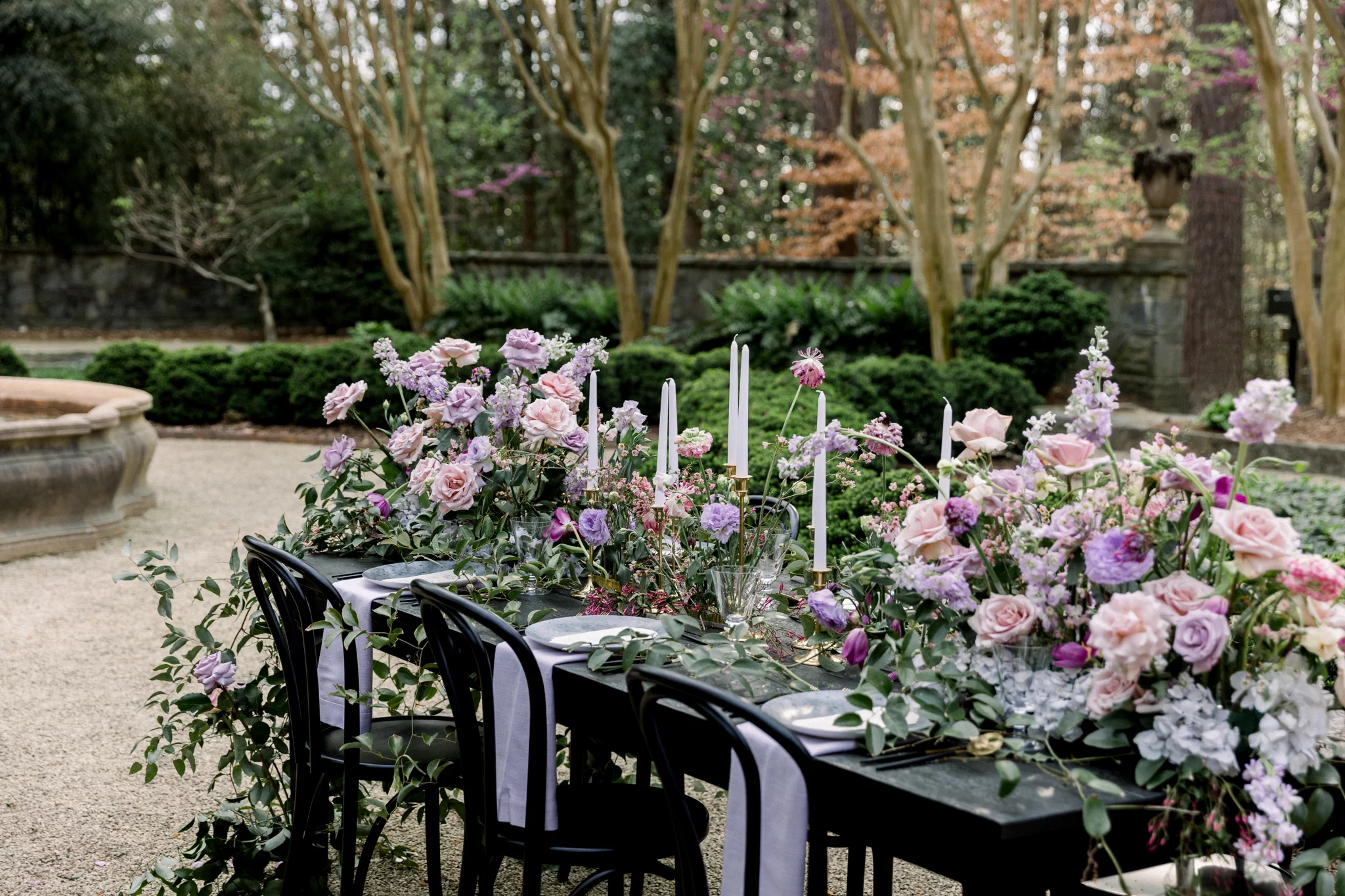 table floral decor a swan house wedding in Atlanta GA