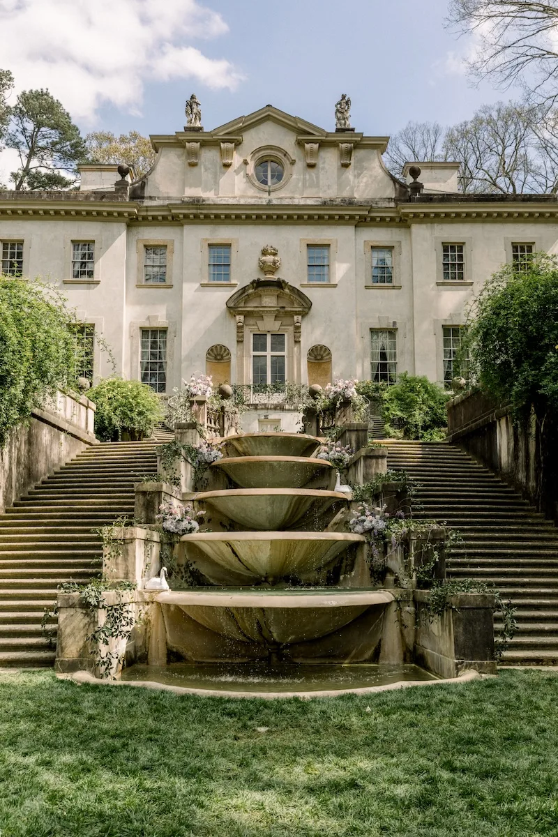 Swan House wedding venue exterior staircase
