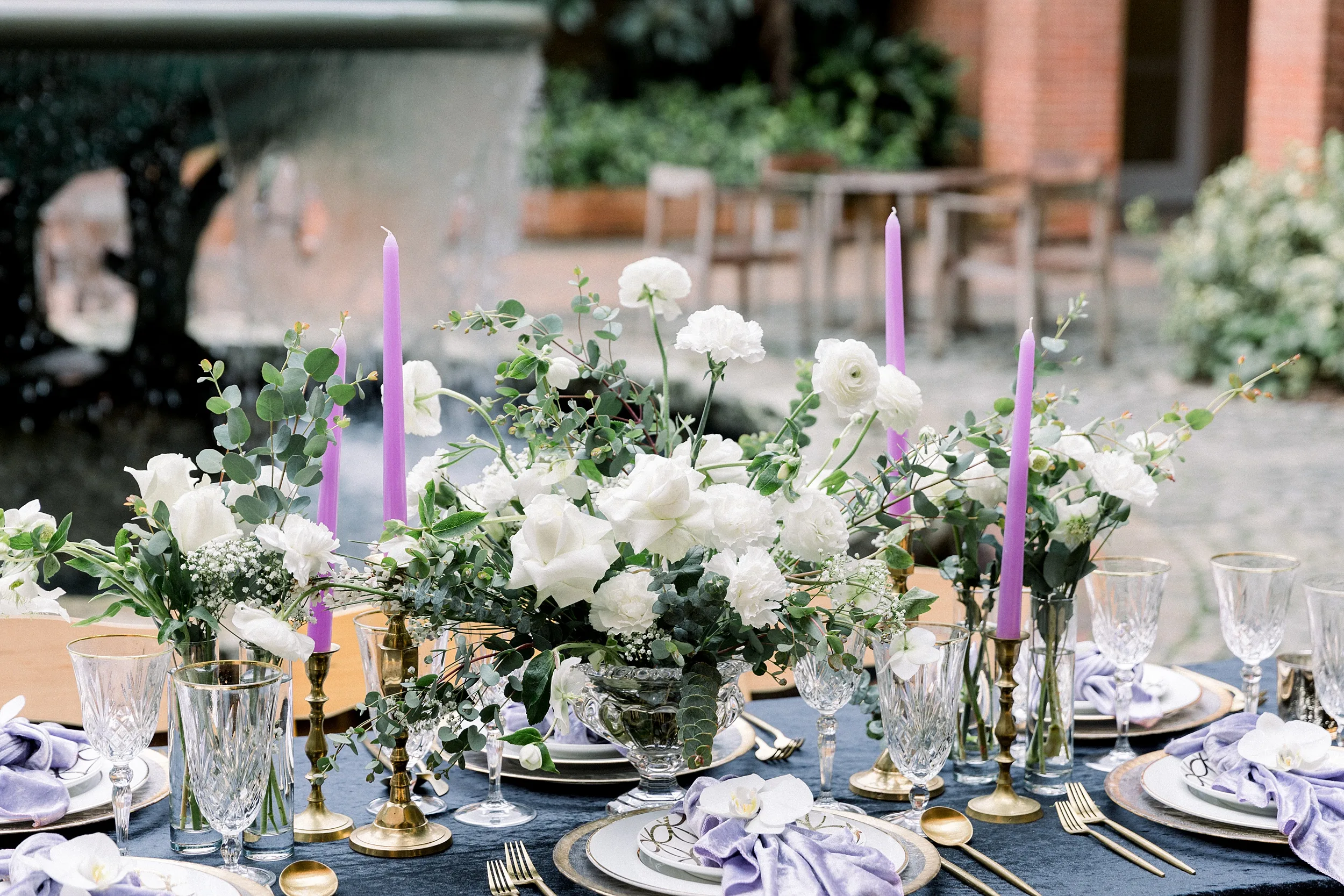 outdoor wedding reception table decor design